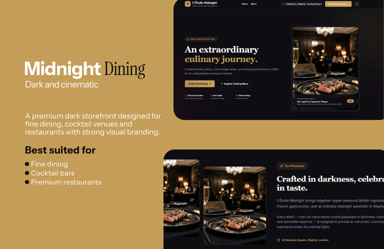 Midnight Dining theme preview